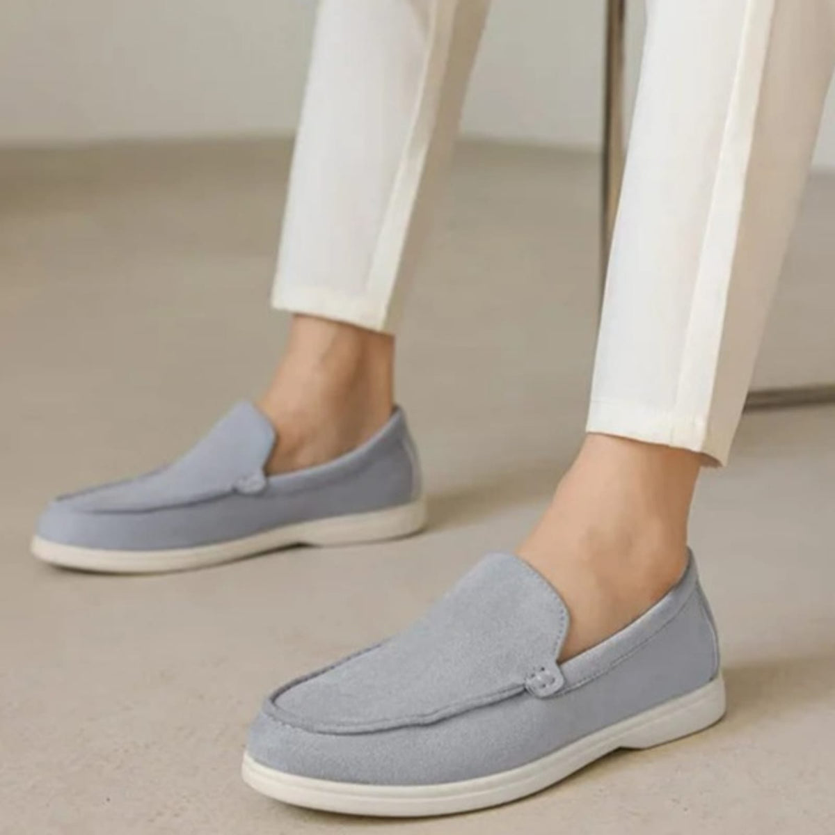 Slip On Masculino Premium Azul Claro | Driving Shoe em Couro Full-Grain | BOLDMAN