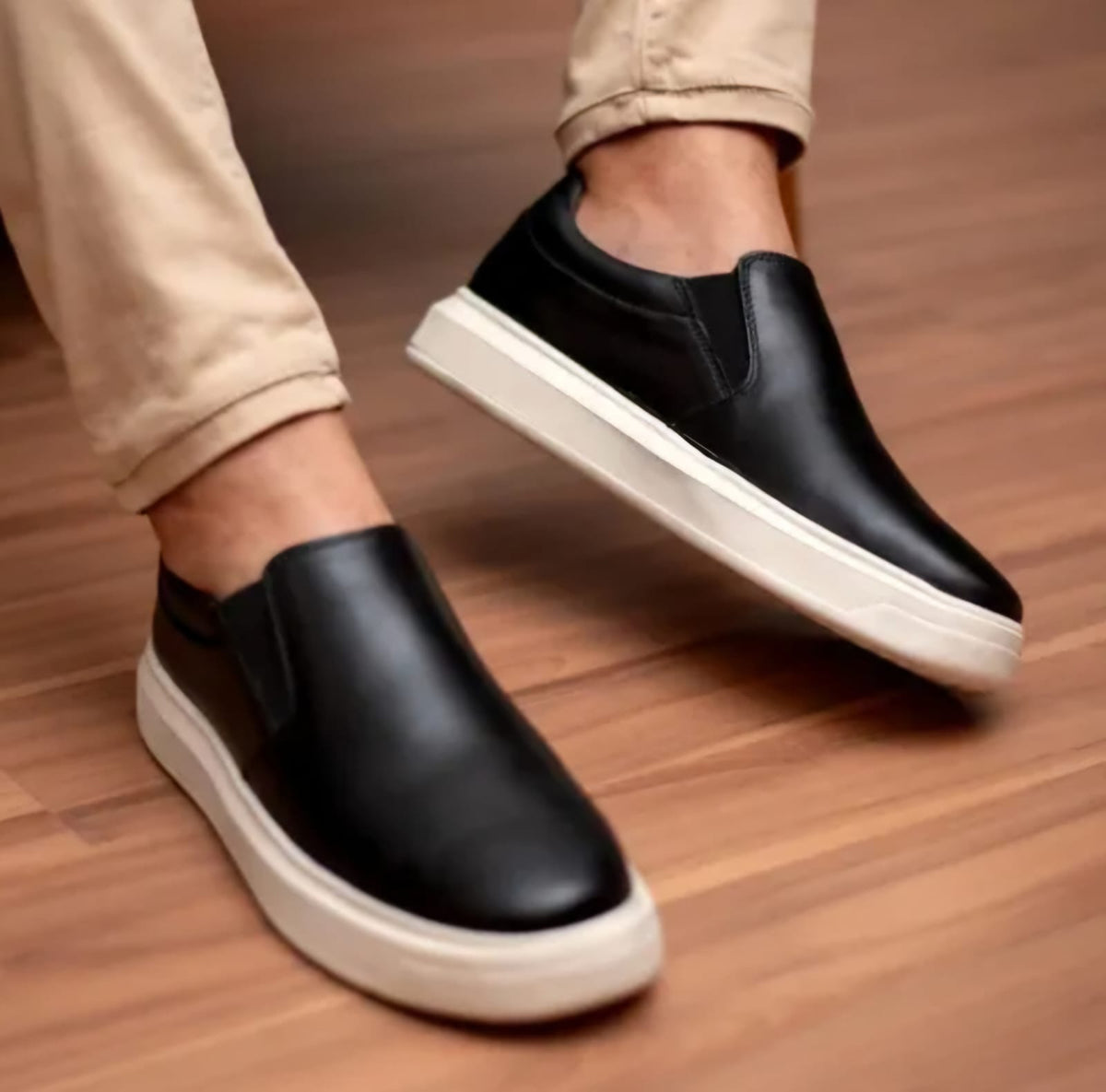 Slip On Driver Luxury Shoes Preto | Couro Nobuck e Sola Flex | BOLDMAN