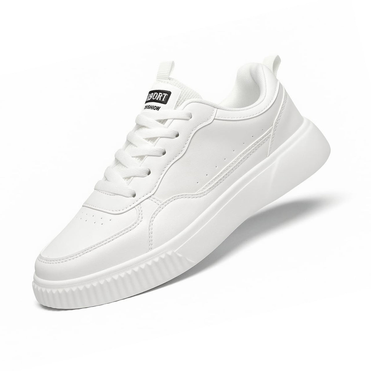 Sneaker Minimal Premium Branco | Couro Macio e Sola Raso | BOLDMAN