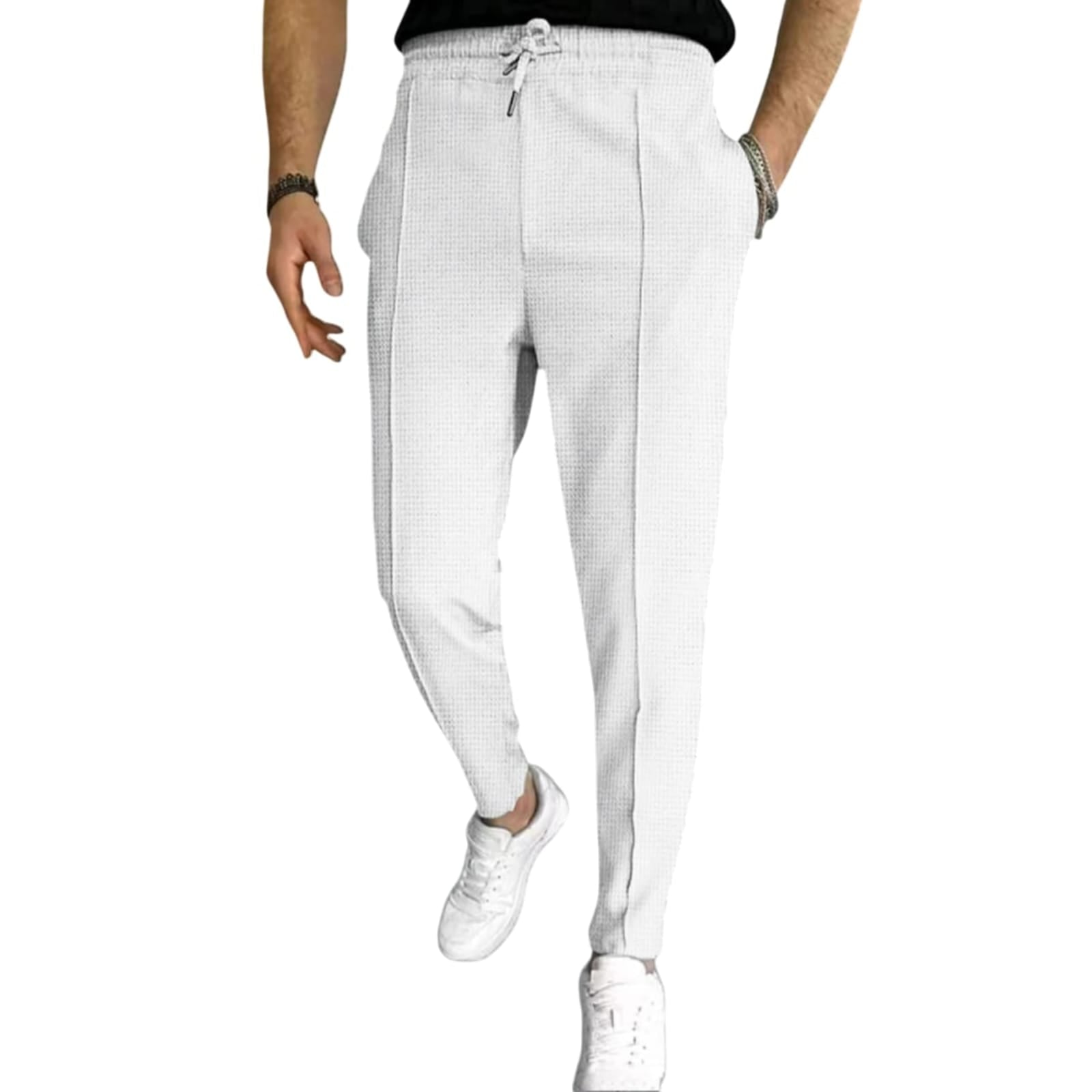 Calça Waffle Masculina Slim com Cordão Ajustável – BOLDMAN