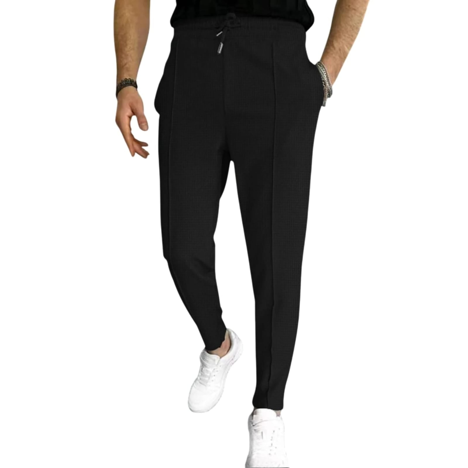 Calça Waffle Masculina Slim com Cordão Ajustável – BOLDMAN