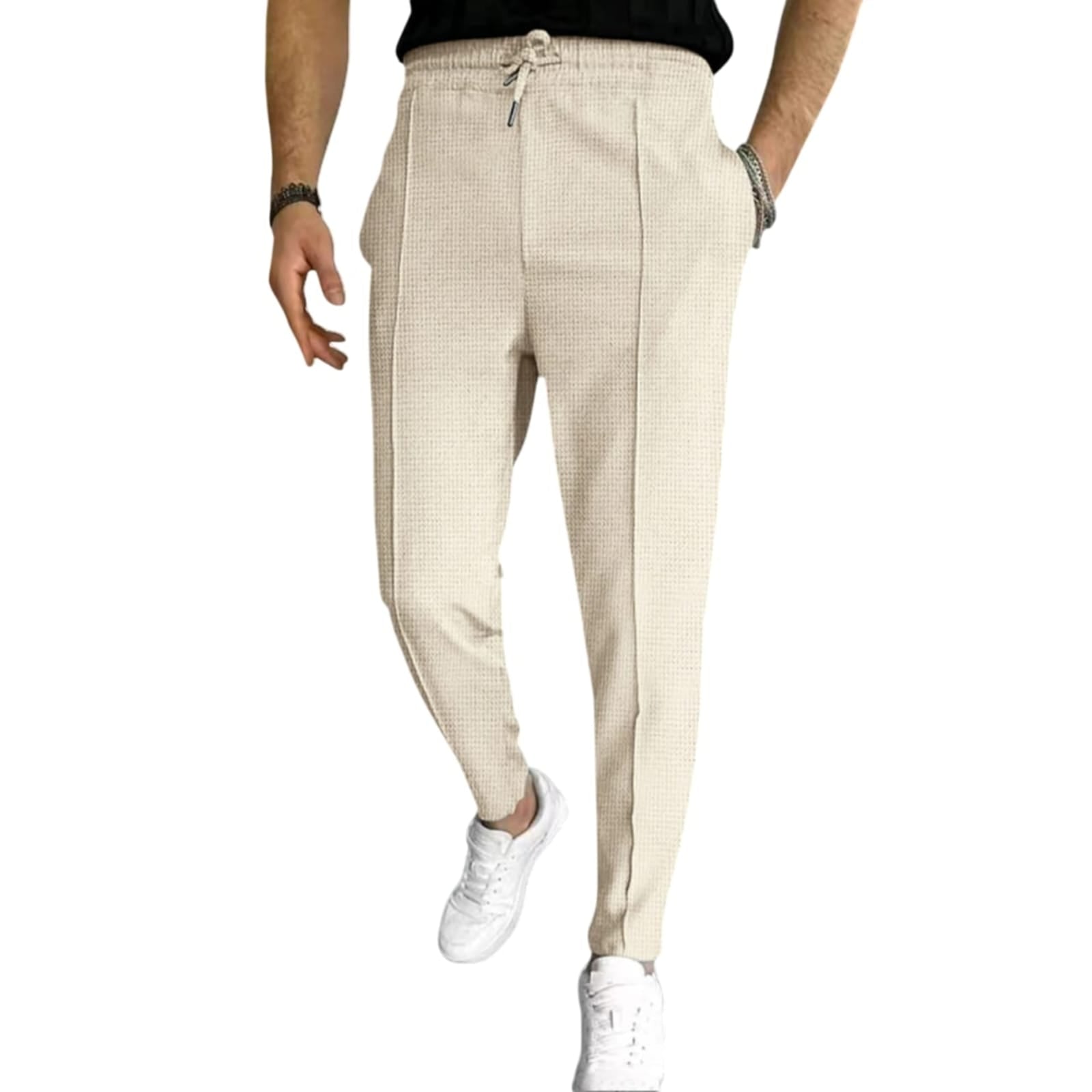 Calça Waffle Masculina Slim com Cordão Ajustável – BOLDMAN