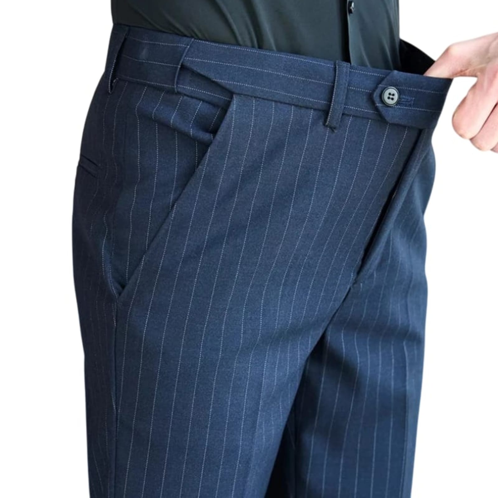 Calça Social Listrada Masculina BOLDMAN – Alfaiataria de Luxo Sob Medida