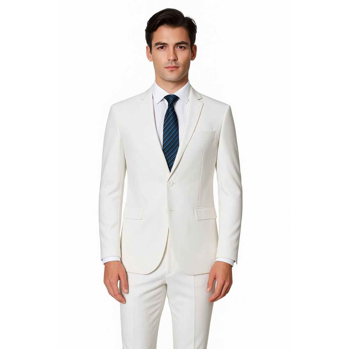 Costume Masculino Branco Super Slim em Poliviscose | BOLDMAN
