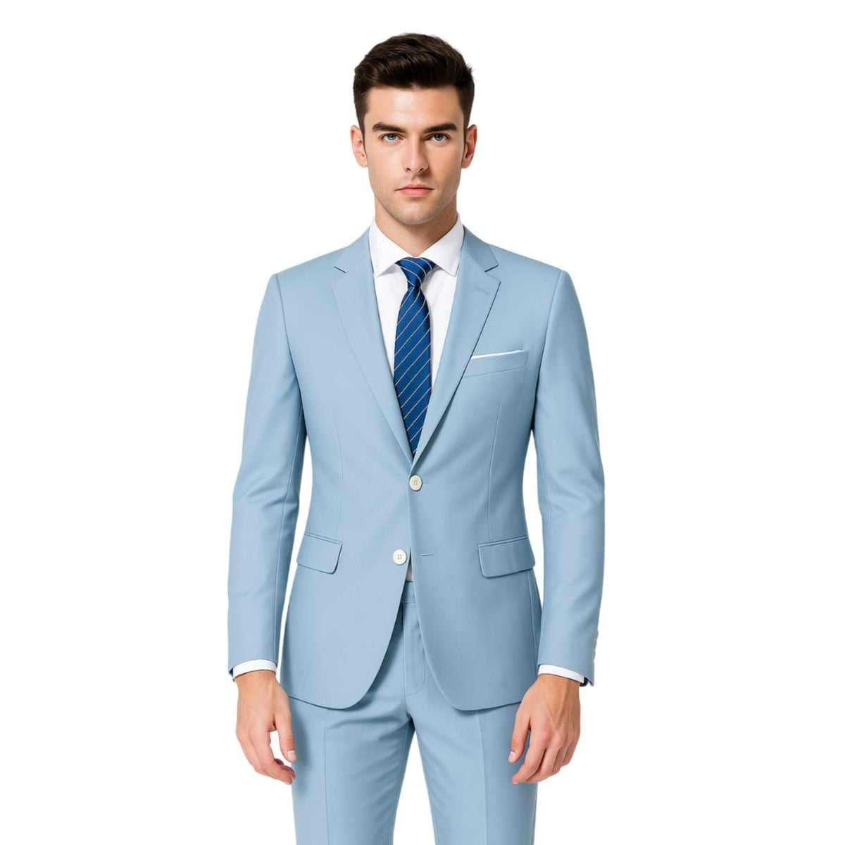 Costume Masculino Azul Celeste Super Slim em Poliviscose | BOLDMAN