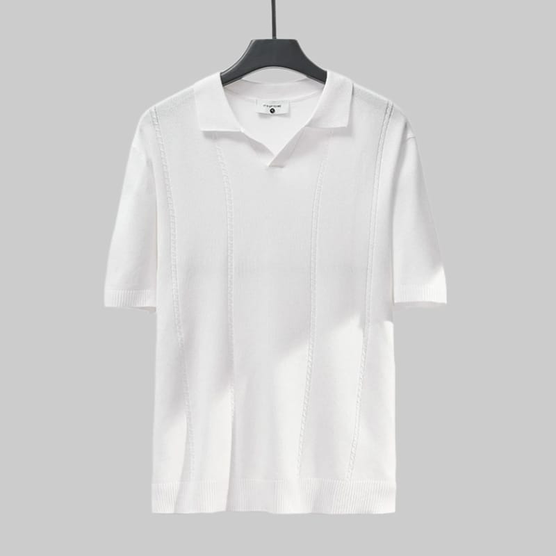 Camiseta Polo Masculina Waffle Slim Fit – Gola V - BOLDMAN