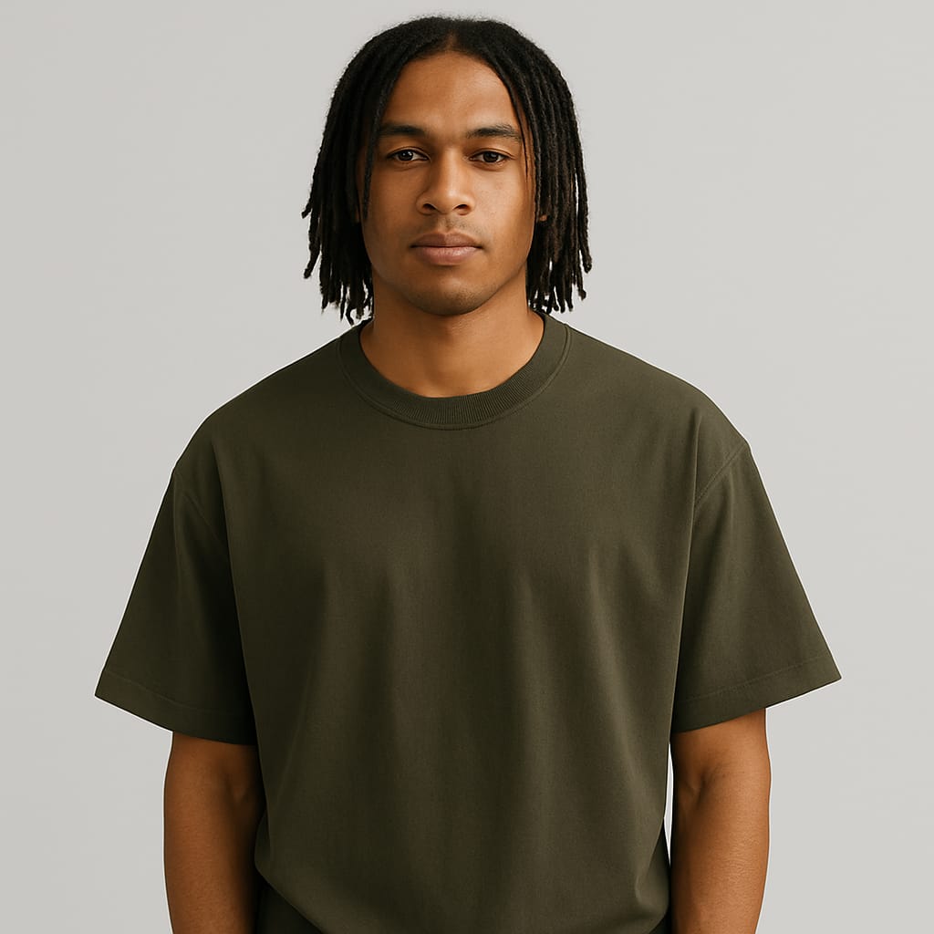 Camiseta Masculina Boldman Verde Escuro Dukeen Oversize 100% Algodão Premium