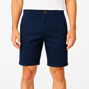 Bermuda Masculina de Sarja | Bolsa Faca Azul-Marinho | Bold Man™