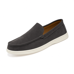 Slip On Masculino Premium  Cinza Escuro | Driving Shoe em Couro Full-Grain | BOLDMAN