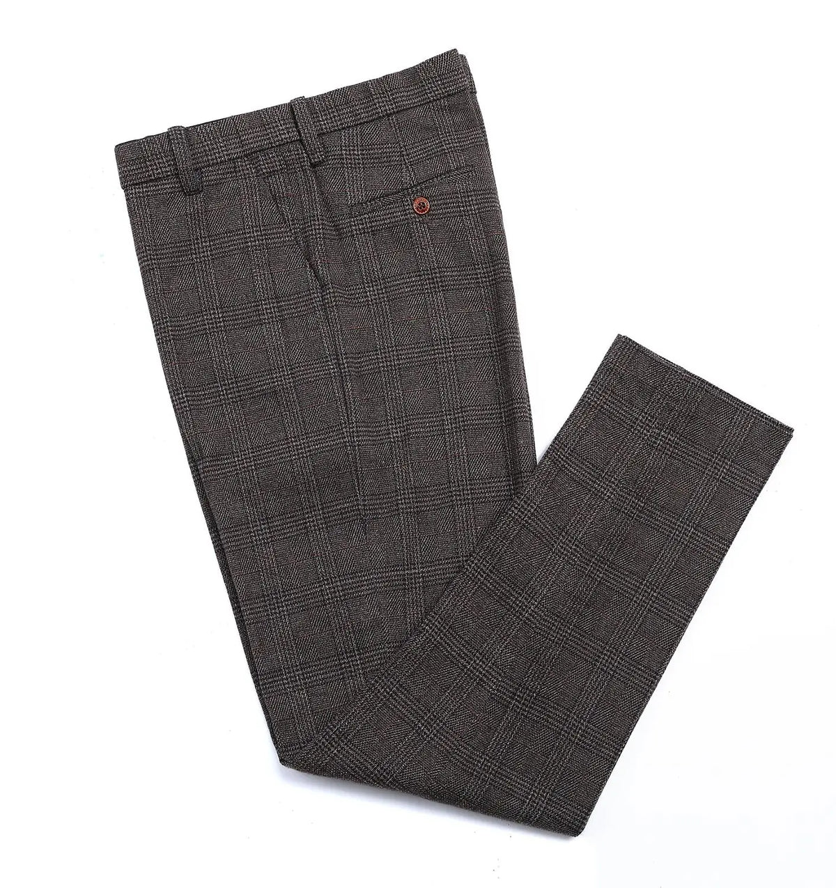 Calça de Terno Masculina Tweed Xadrez Britânico – BOLDMAN