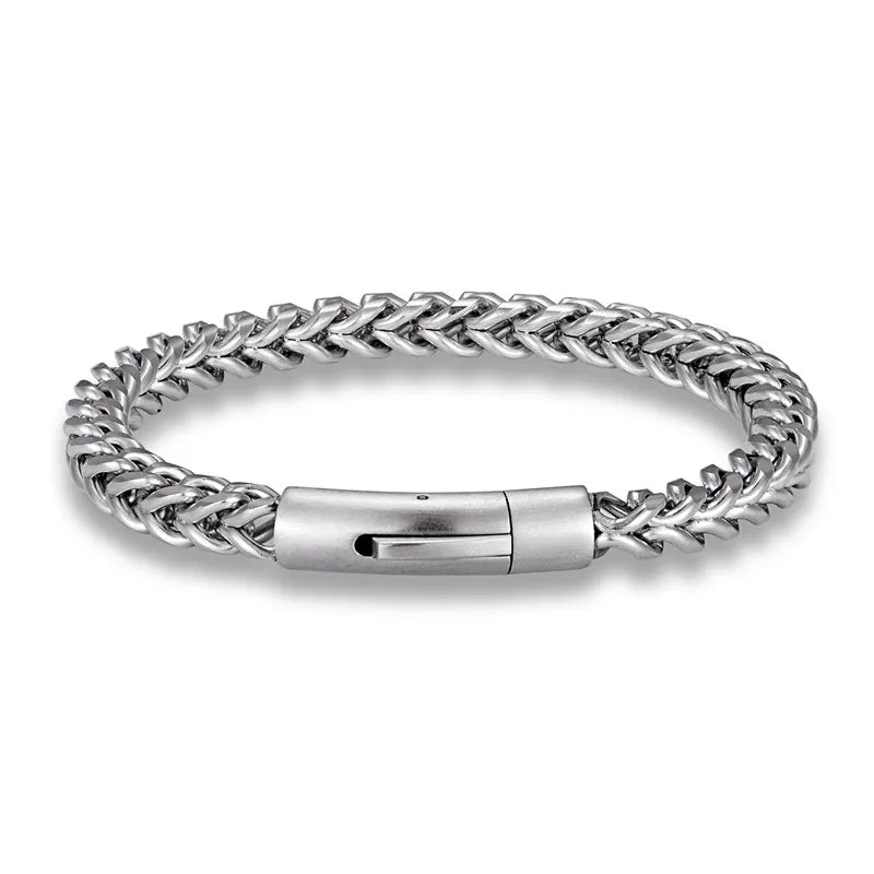Pulseira Masculina em Aço Inoxidável e Banho de Ouro 18K - BOLDMAN