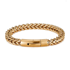 Pulseira Masculina em Aço Inoxidável e Banho de Ouro 18K - BOLDMAN