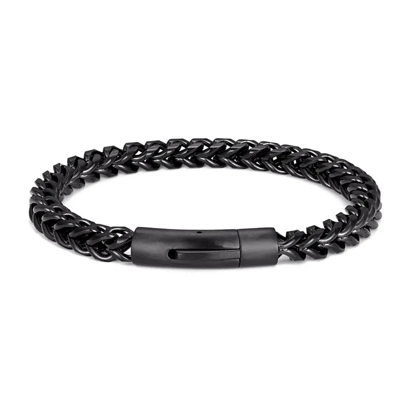 Pulseira Masculina em Aço Inoxidável e Banho de Ouro 18K - BOLDMAN