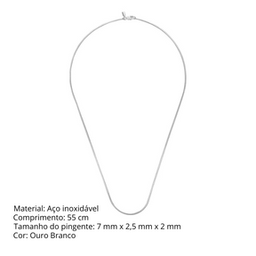 Corrente Masculina em Aço Inoxidável Octogonal - BOLDMAN