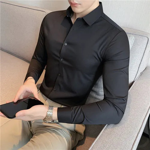 Camisa Masculina Slim Sem Costura – Luxo e Alta Elasticidade - BOLDMAN