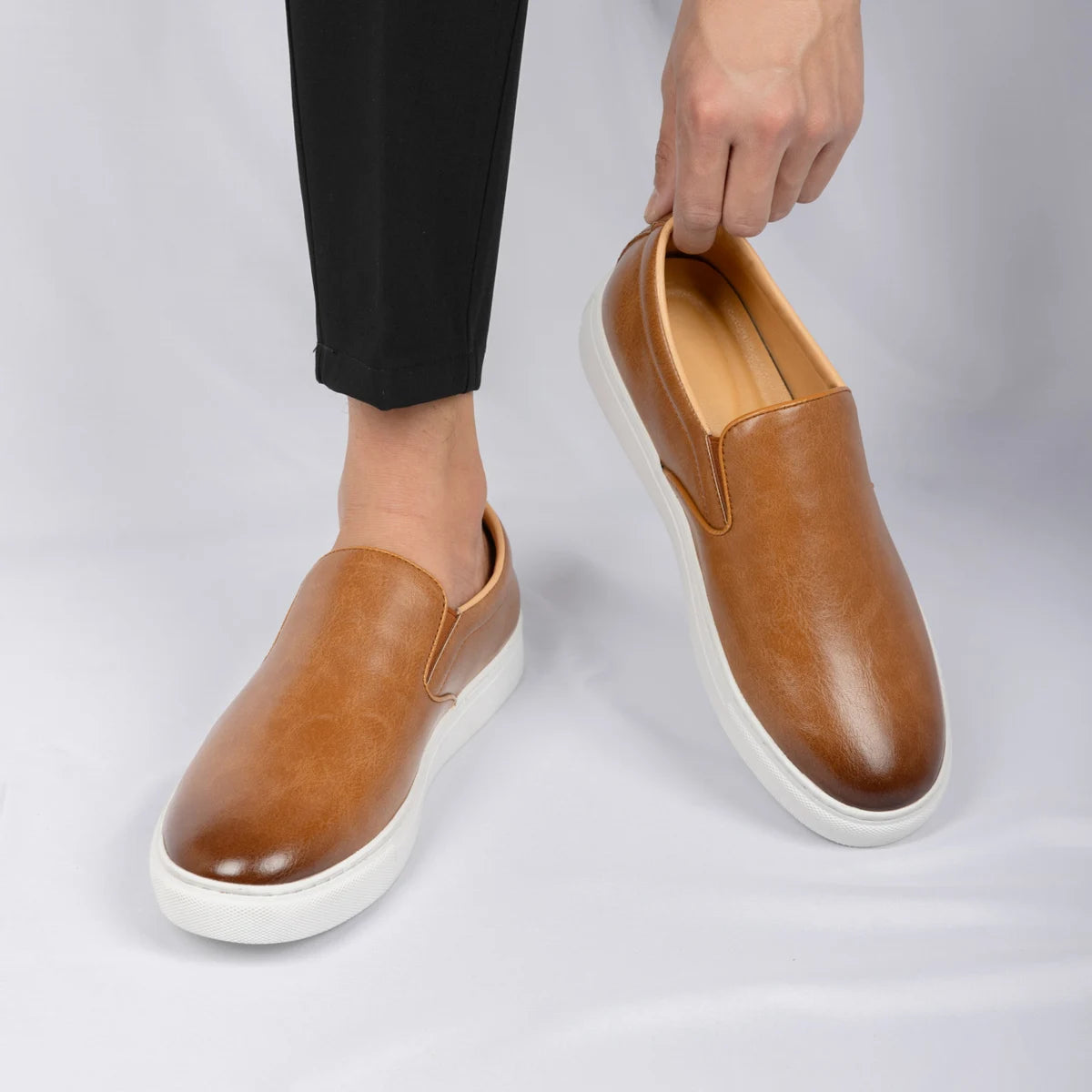 Slip On Driver Luxury Shoes Marrom | Couro Nobuck e Sola Flex | BOLDMAN