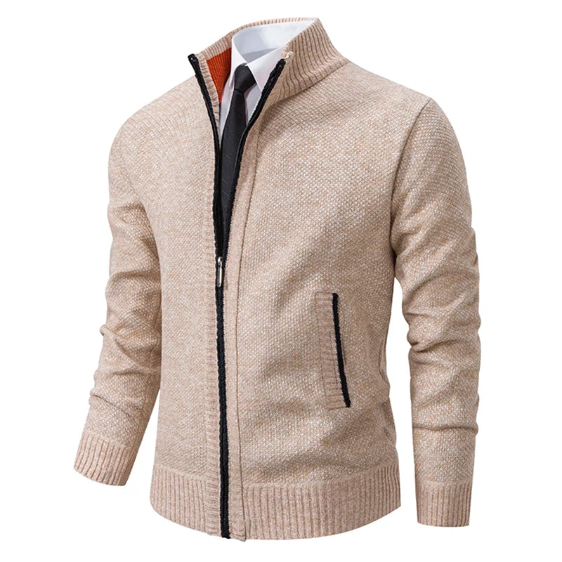 Casaco de Lã com Zíper | Cardigan Masculino de Inverno | BOLDMAN