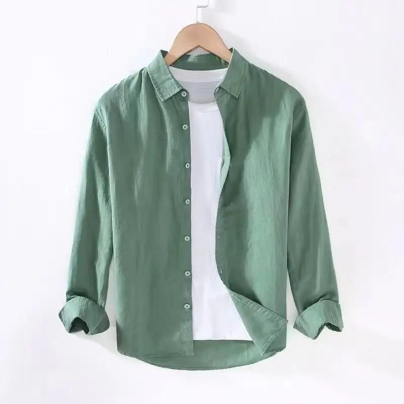 Camisa Masculina Manga Longa em Algodão e Linho Premium - BOLDMAN