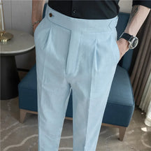 Calça de Terno Masculina Linho & Algodão BOLDMAN Luxo 2025