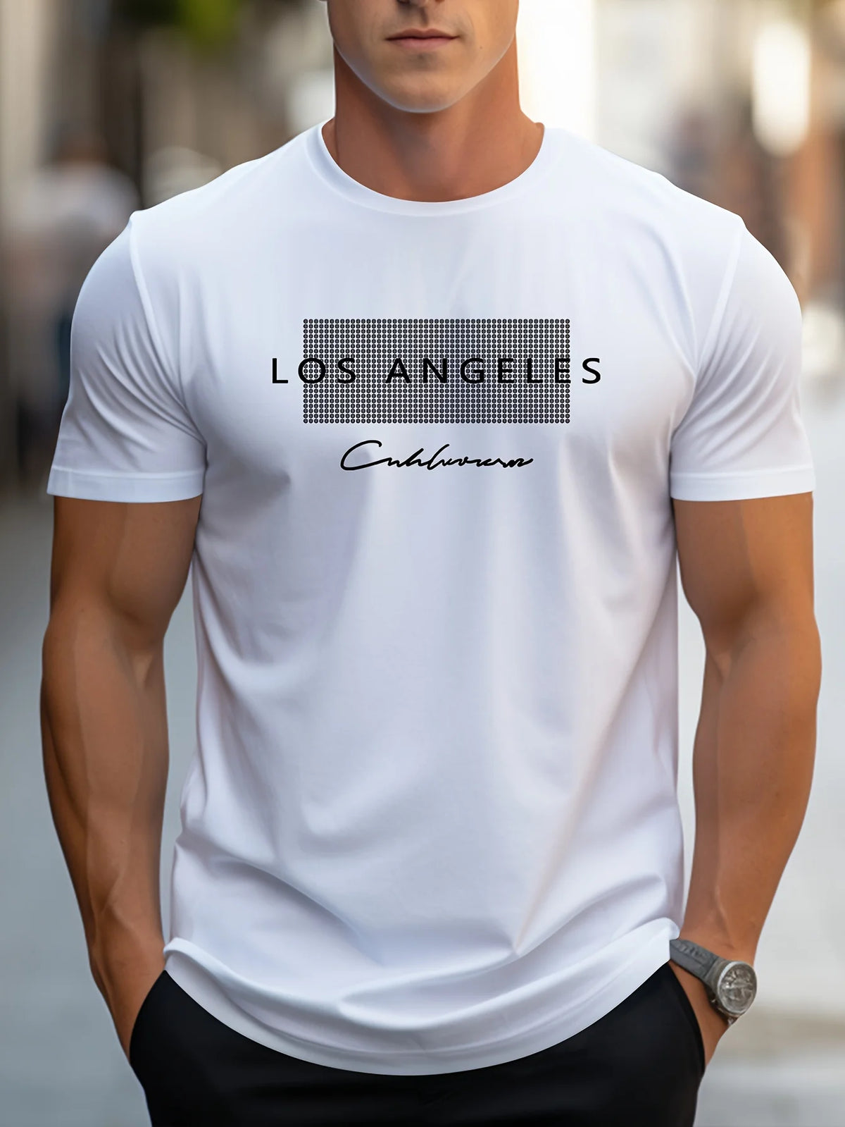 Camiseta Masculina Los Angeles Graphic 100% Algodão Slim Fit - BOLDMAN