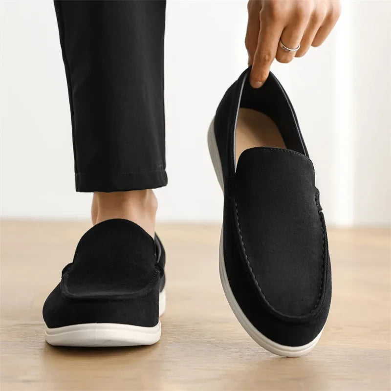 Slip On Masculino Premium Preto | Driving Shoe em Couro Full-Grain | BOLDMAN