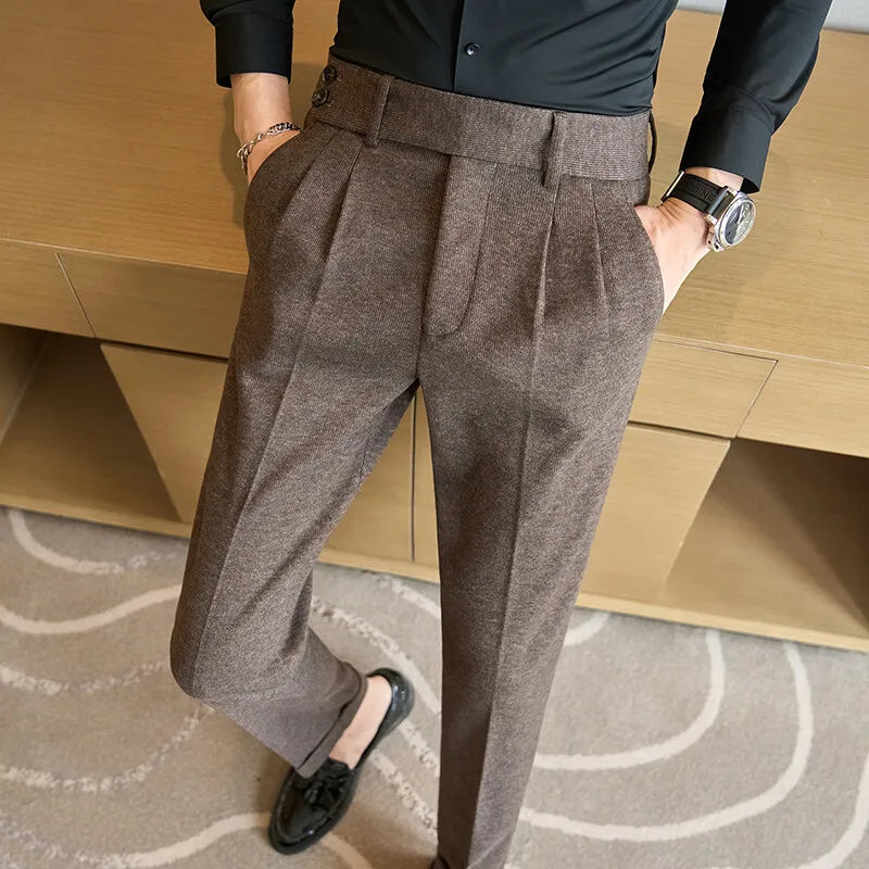 Calça de Terno Masculina de Lã Outono/Inverno – BOLDMAN