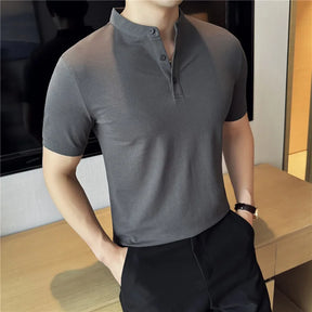 Camiseta Polo Henley Masculina Slim 2025 – BOLDMAN