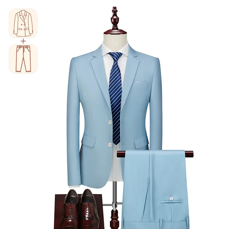 Costume Masculino Azul Celeste Super Slim em Poliviscose | BOLDMAN