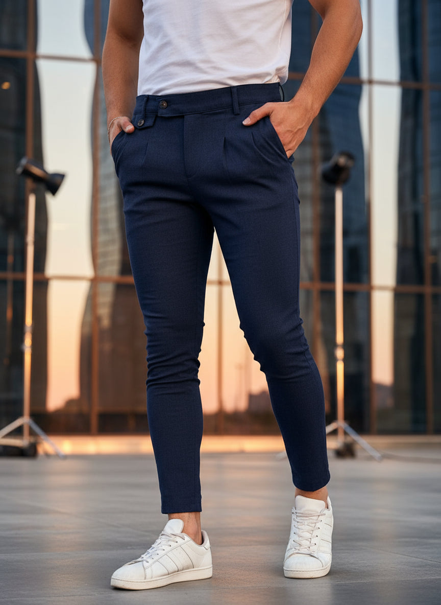 Calça Masculina Slim com Detalhes Vintage - BOLDMAN