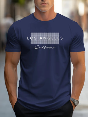 Camiseta Masculina Los Angeles Graphic 100% Algodão Slim Fit - BOLDMAN