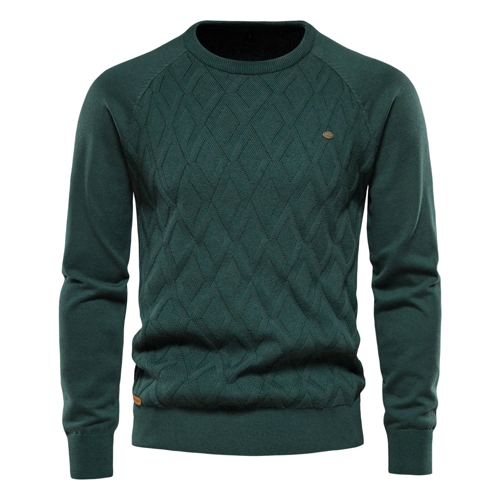 Suéter Argyle Masculino AIOPESON – Gola Redonda - BOLDMAN