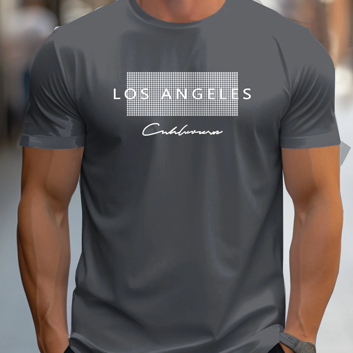 Camiseta Masculina Los Angeles Graphic 100% Algodão Slim Fit - BOLDMAN