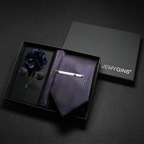 Kit Presente Masculino - 5pcs: 1 Gravata Seda + 4 Acessórios Formais - BOLDMAN