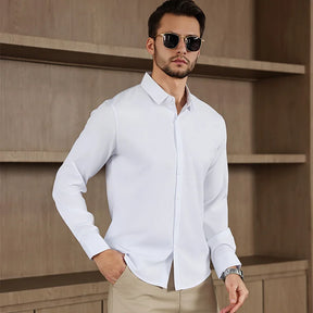 Camisa Social Masculina Branca em Algodão Egípcio Premium | BOLDMAN