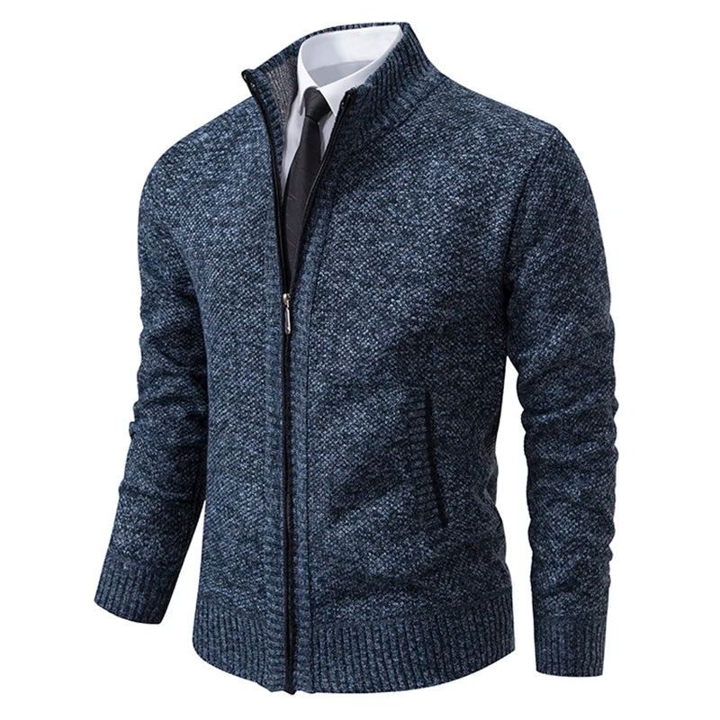 Casaco de Lã com Zíper | Cardigan Masculino de Inverno | BOLDMAN