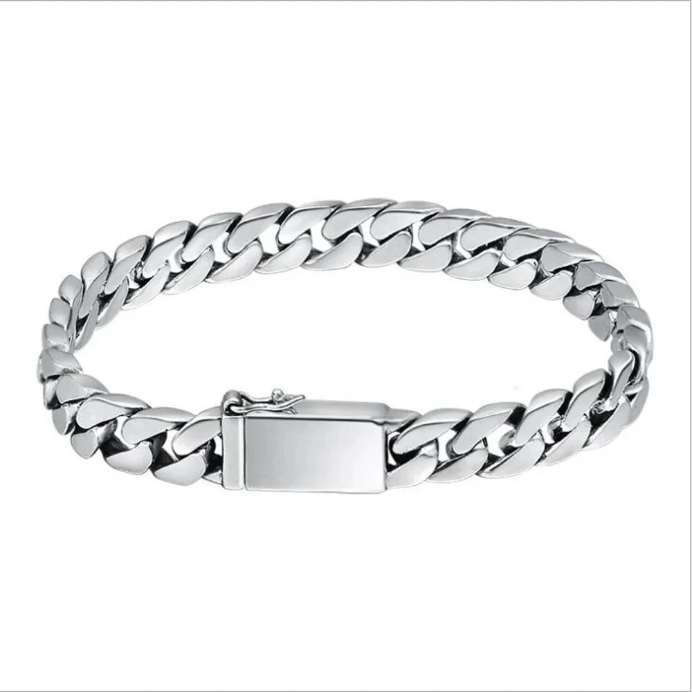 Pulseira Masculina Punk em Prata Esterlina S925 | Exclusividade BOLDMAN
