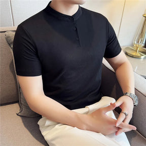 Camiseta Polo Henley Masculina Slim 2025 – BOLDMAN