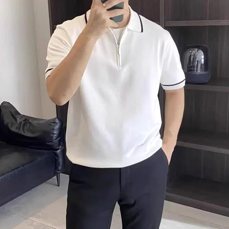 Camiseta Polo Masculina Vintage Slim Fit – Gola Zíper - BOLDMAN