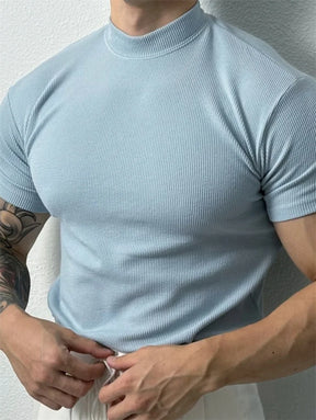Camiseta Masculina Listrada Gola Pequena Fitness - BOLDMAN