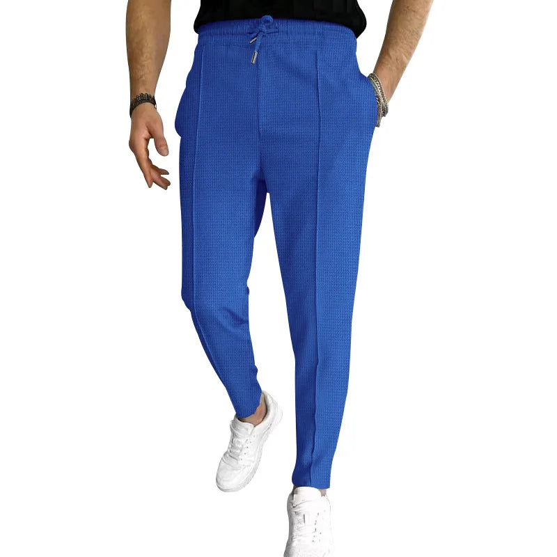 Calça Waffle Masculina Slim com Cordão Ajustável – BOLDMAN