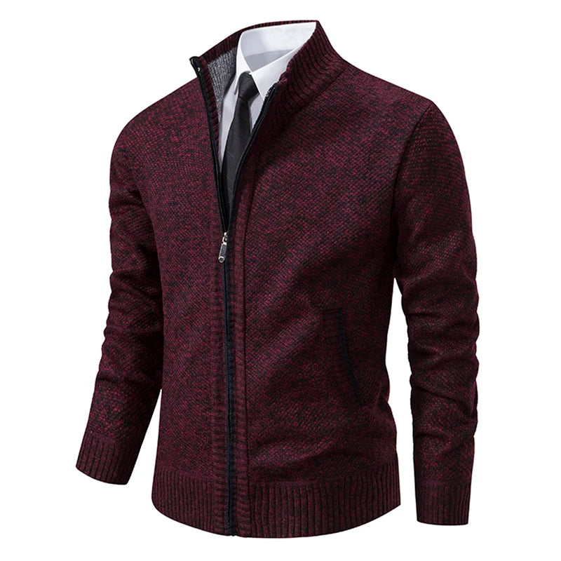 Casaco de Lã com Zíper | Cardigan Masculino de Inverno | BOLDMAN