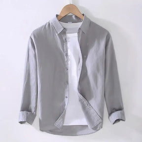 Camisa Masculina Manga Longa em Algodão e Linho Premium - BOLDMAN