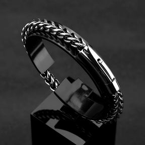 Pulseira Masculina em Aço Inoxidável e Banho de Ouro 18K - BOLDMAN