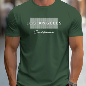 Camiseta Masculina Los Angeles Graphic 100% Algodão Slim Fit - BOLDMAN