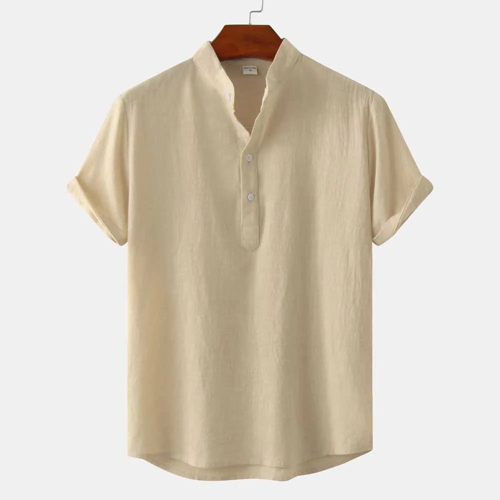 Camisa Manga Curta Masculina em Linho Puro Premium - BOLDMAN