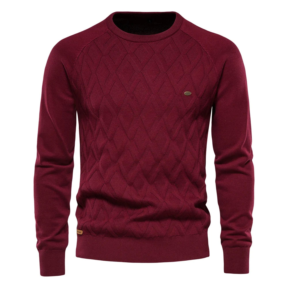 Suéter Argyle Masculino AIOPESON – Gola Redonda - BOLDMAN