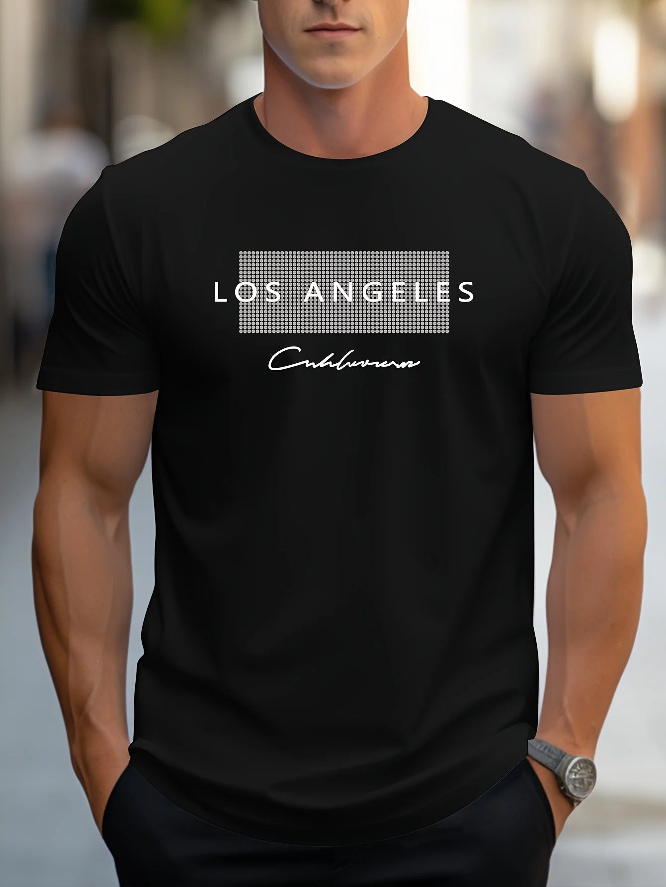 Camiseta Masculina Los Angeles Graphic 100% Algodão Slim Fit - BOLDMAN
