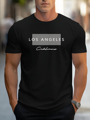 Camiseta Masculina Los Angeles Graphic 100% Algodão Slim Fit - BOLDMAN