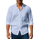 Camisa Henley Masculina Algodão & Linho Slim Fit – BOLDMAN