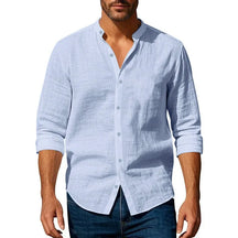 Camisa Henley Masculina Algodão & Linho Slim Fit – BOLDMAN